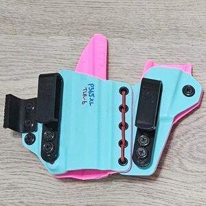 Pink and Blue Holster with Black Clips